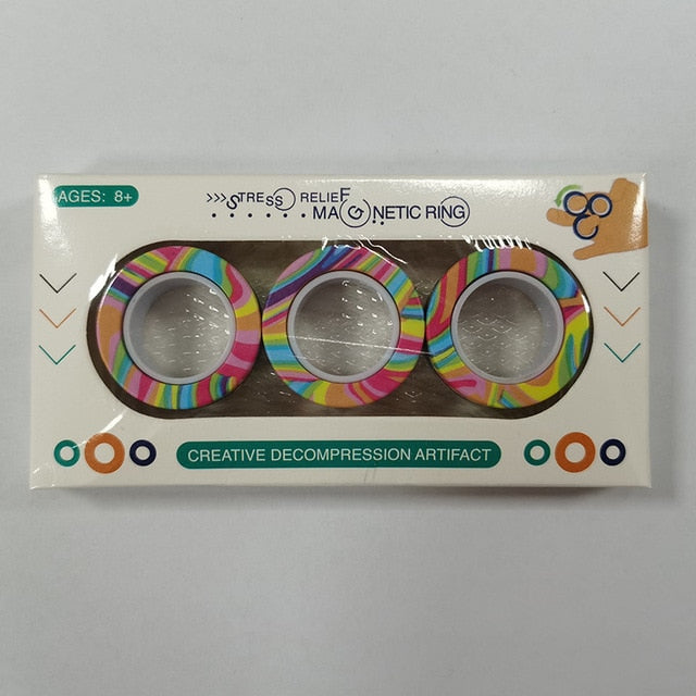 Magnetic Rings Fidget Toy Set Adult Magnets Spinner Rings - Temu United  Arab Emirates