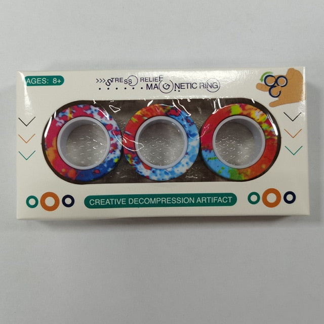 3pcs Finger Magnetic Rings Colorful Fidget Toy